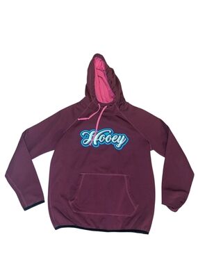 Hooey Burgundy Hoodie with Pink Hood Lining